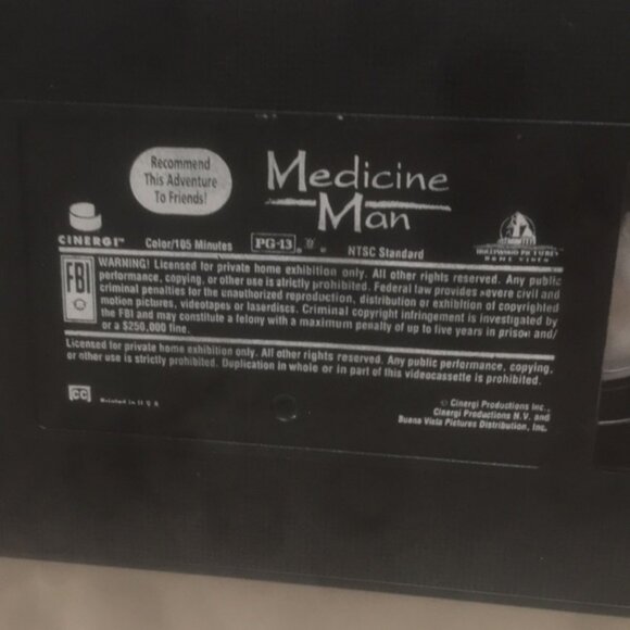 VTG. VHS#1358 Video Tape MEDICINE MAN SEAN CONNERY LORRAINE BRACCO - Picture 7 of 7